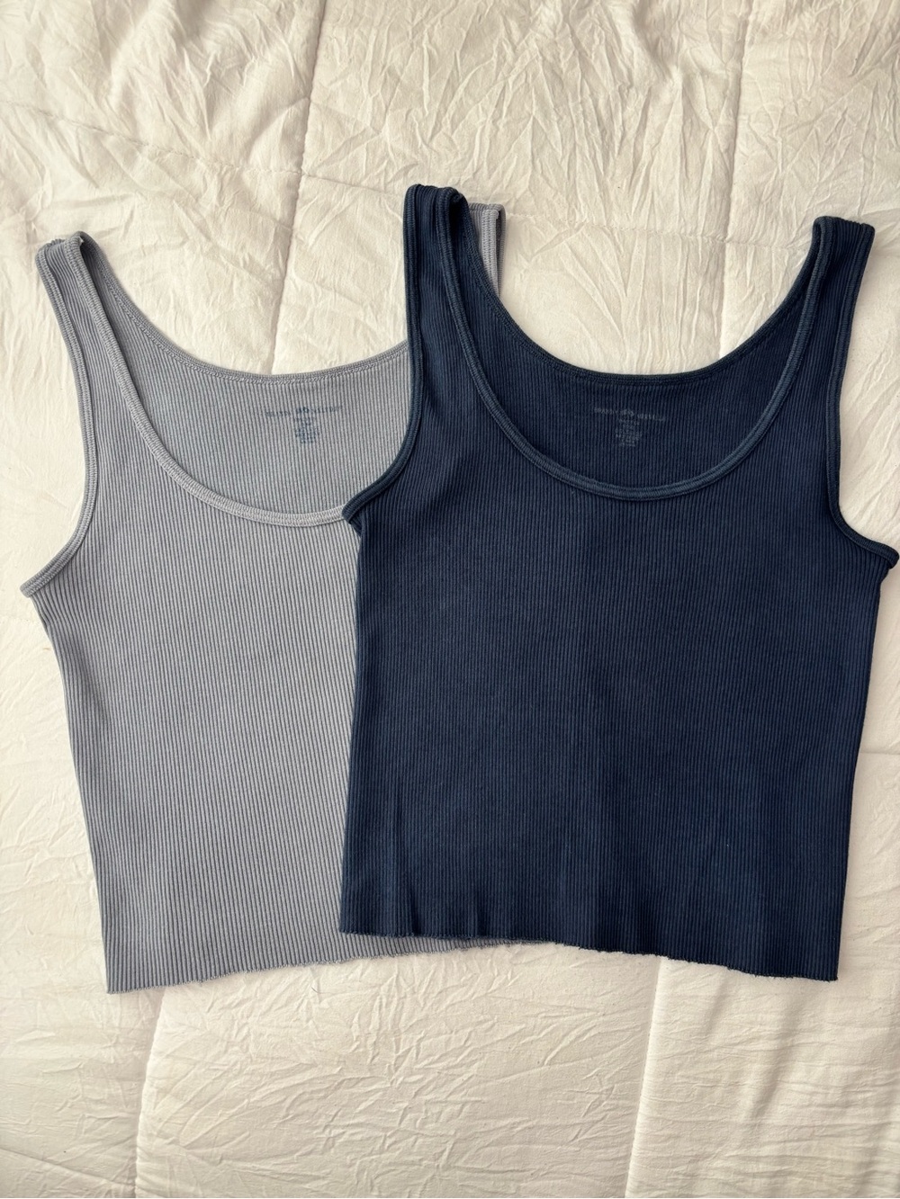 Brandy Melville Navy and Light Gray Ribbed Tank Pair